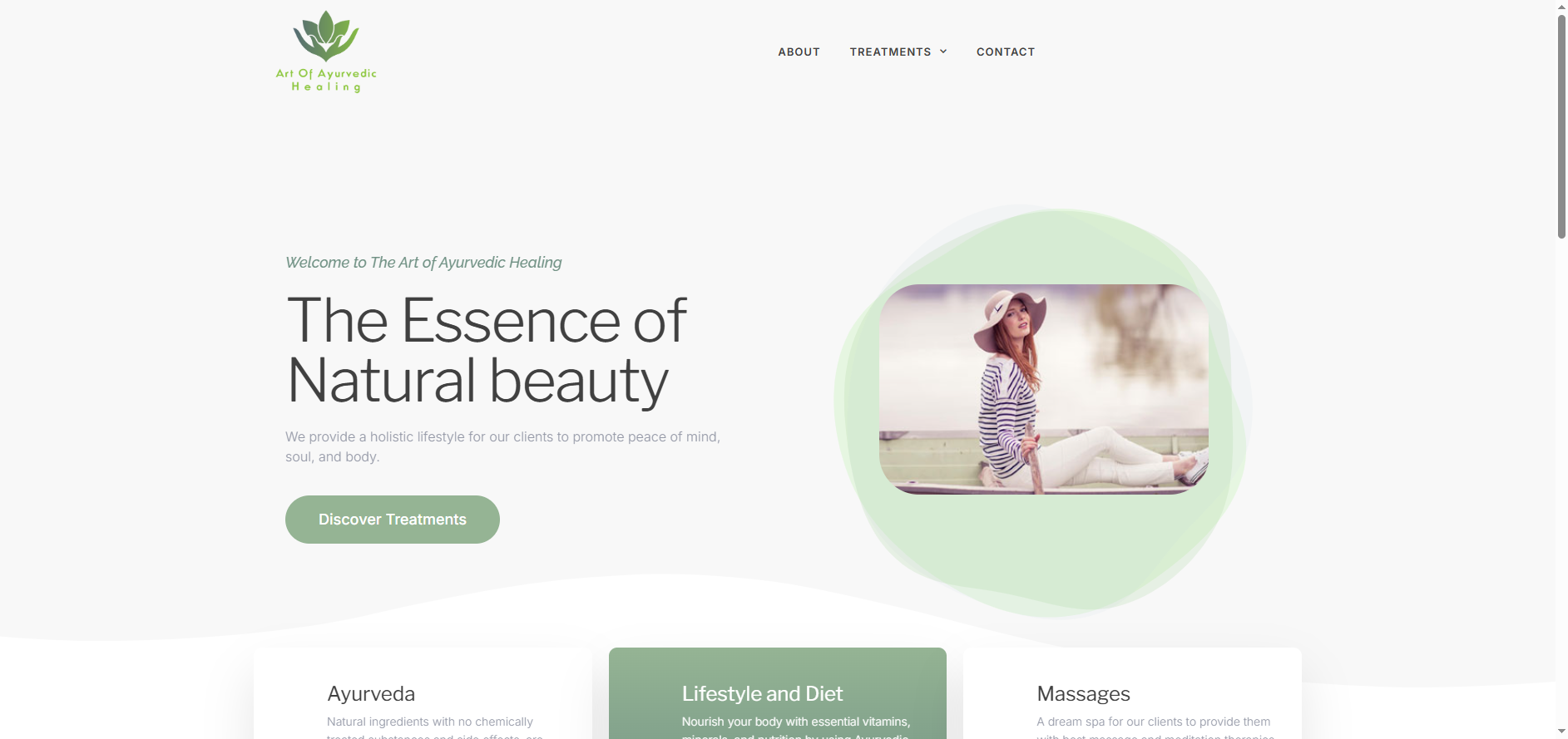 Art of Ayurvedic Healing website screenshot